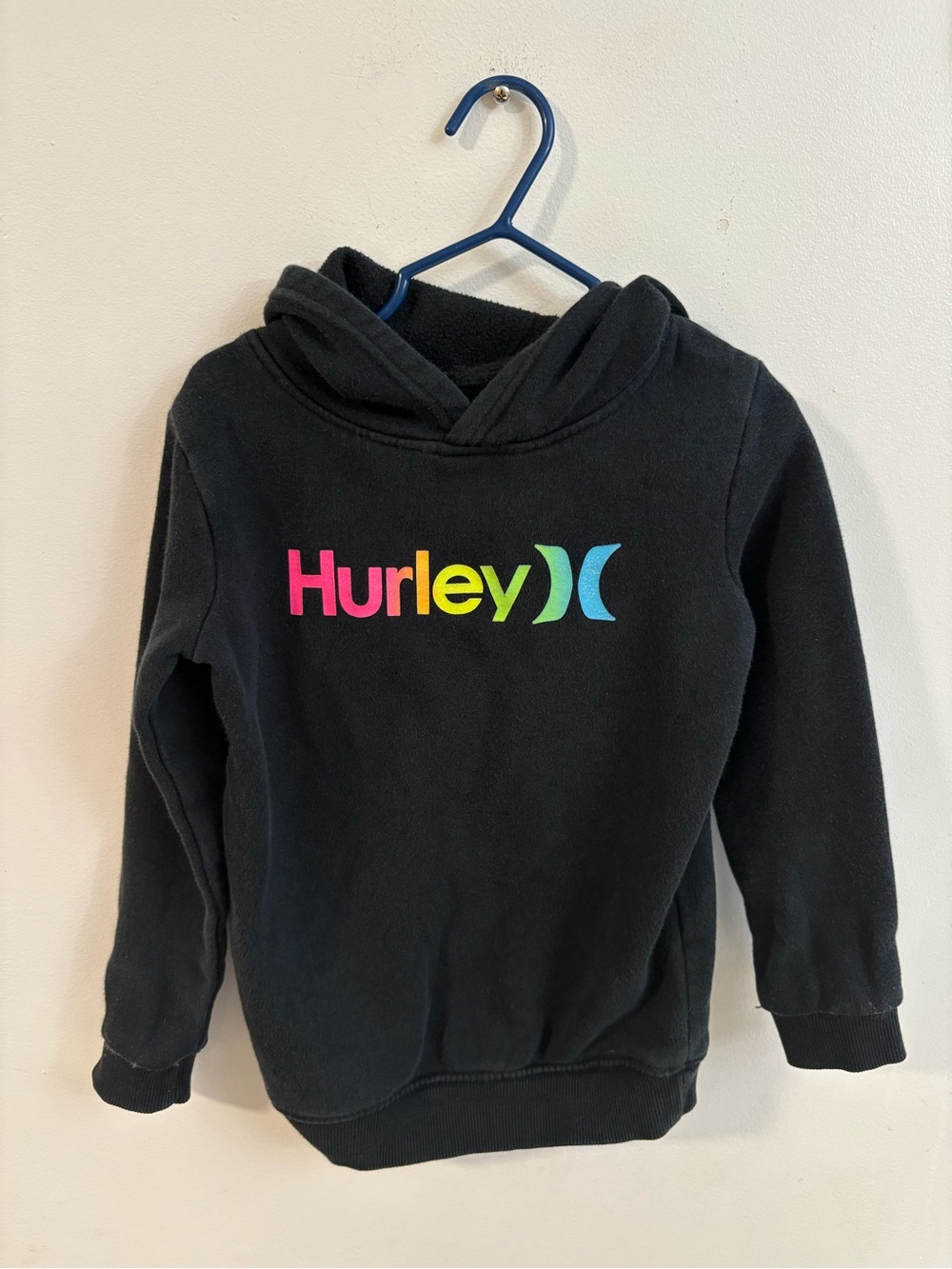 Hurley Kids Black Hoodie with Multicolor Logo 4 years